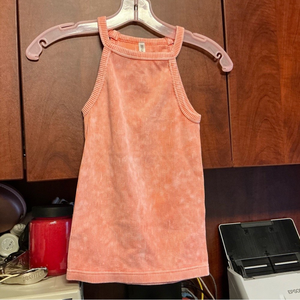 Coral Sleeveless Ribbed Brami